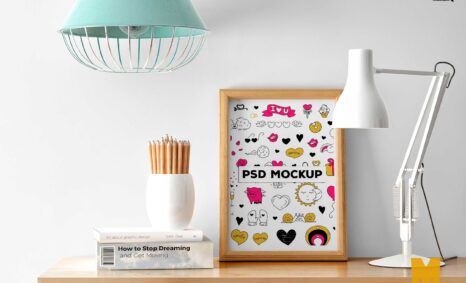 Free PSD Study Table Poster Mockup Behance