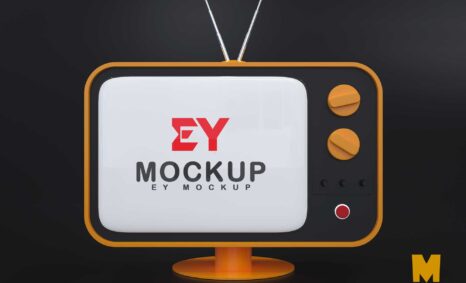 Free Retro TV Display Mockup