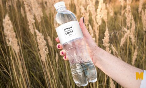 Free Transparent Water Bottle Mockup