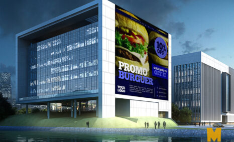 Free New Office Building Banner Mockup