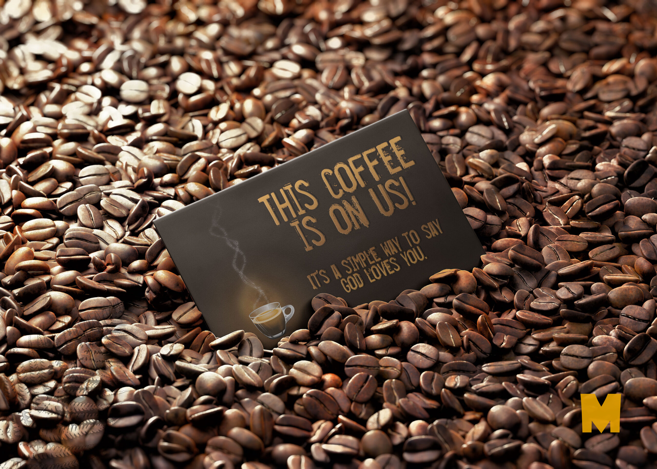 Free Coffee Business Card Mock Up