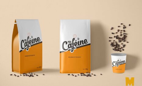 Coffee Paper Pouch Packaging Mockup