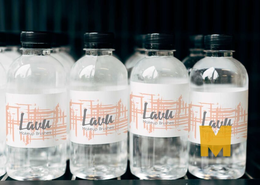 Free Mineral Water Bottles Collection Mockup