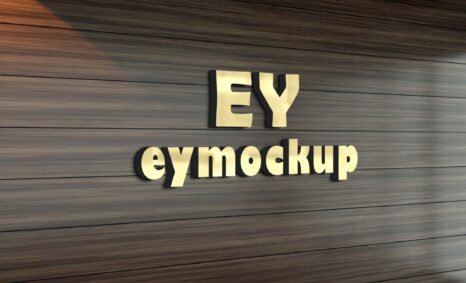Wood Wall 3D Logo Mockup